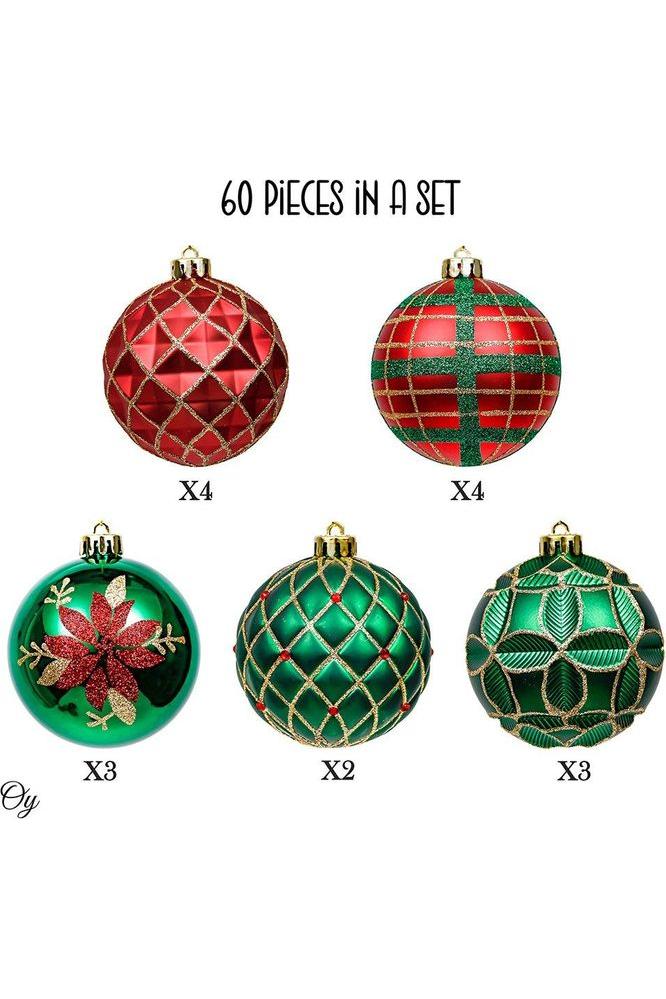 Shop For Red Green and Gold Ornament Bundle (Set of 16)