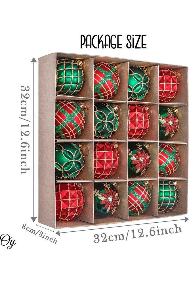 Shop For Red Green and Gold Ornament Bundle (Set of 16)