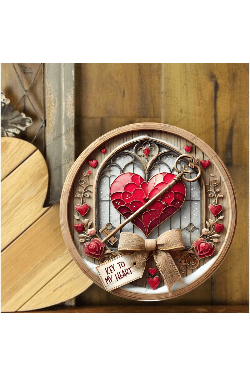 Shop For Red Key To My Heart Valentine Round Sign