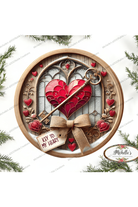 Shop For Red Key To My Heart Valentine Round Sign