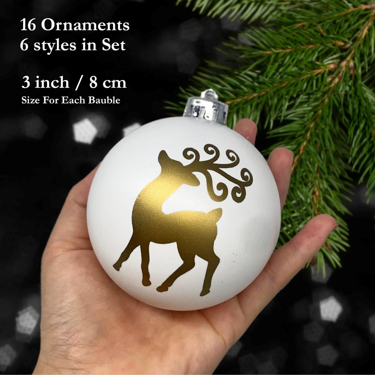 Shop For Red White and Gold Ornament Bundle (Set of 16)