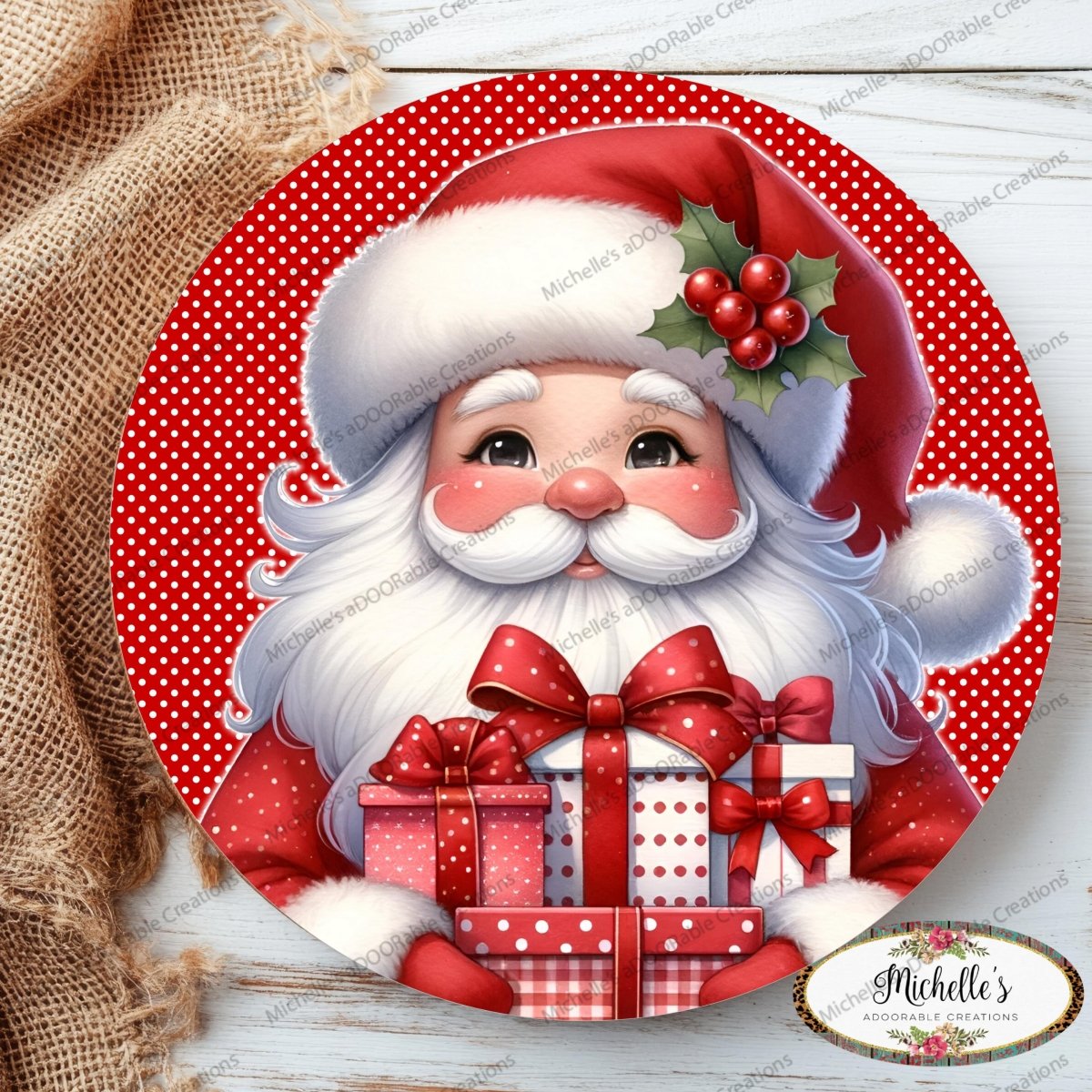 Shop For Red White Peppermint Santa Claus Sign