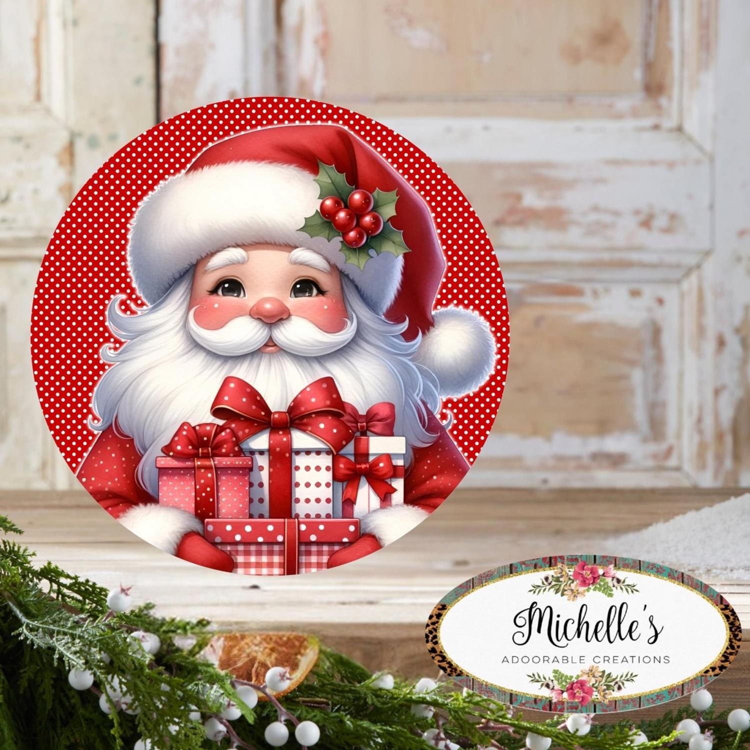 Shop For Red White Peppermint Santa Claus Sign
