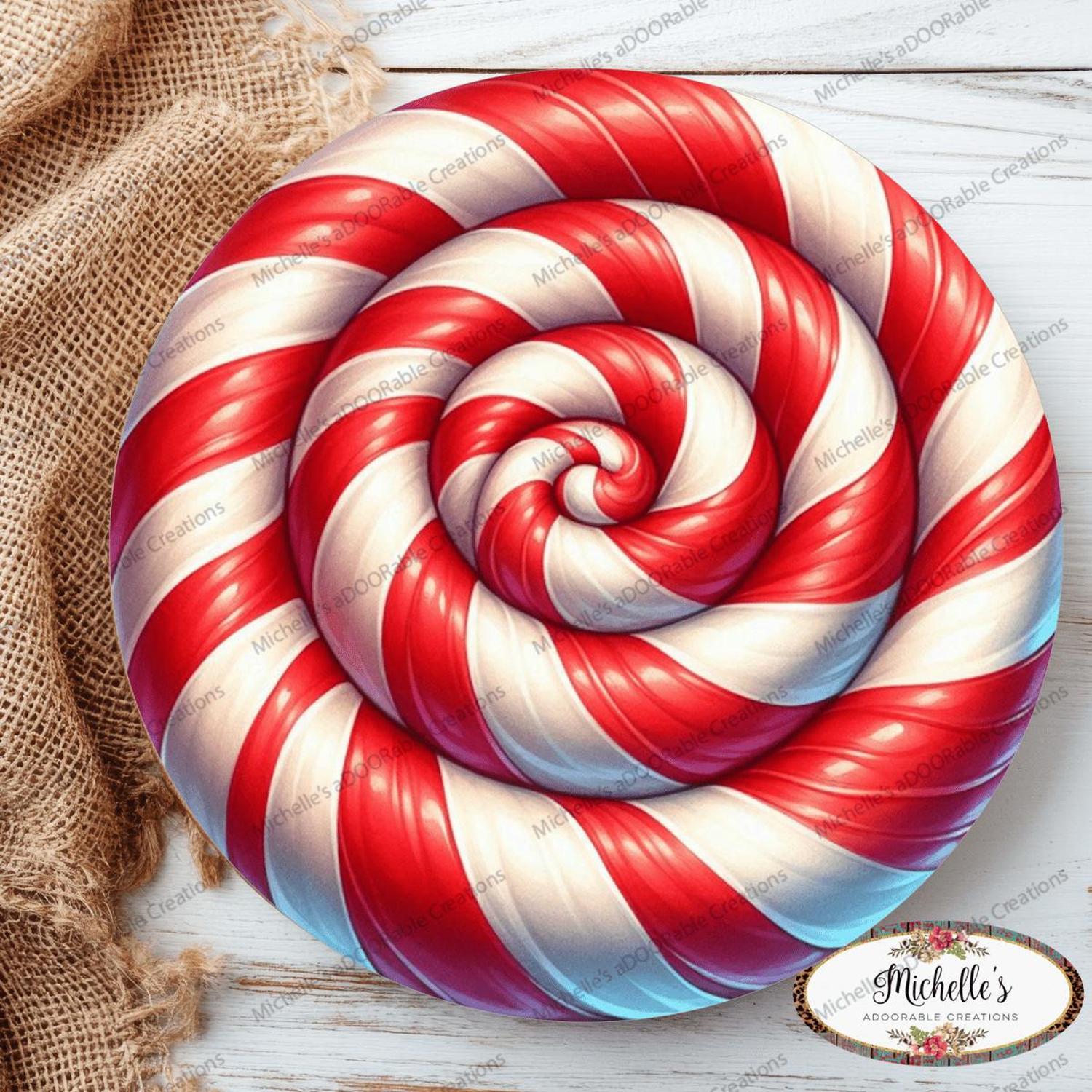 Red White Round Peppermint Candy
