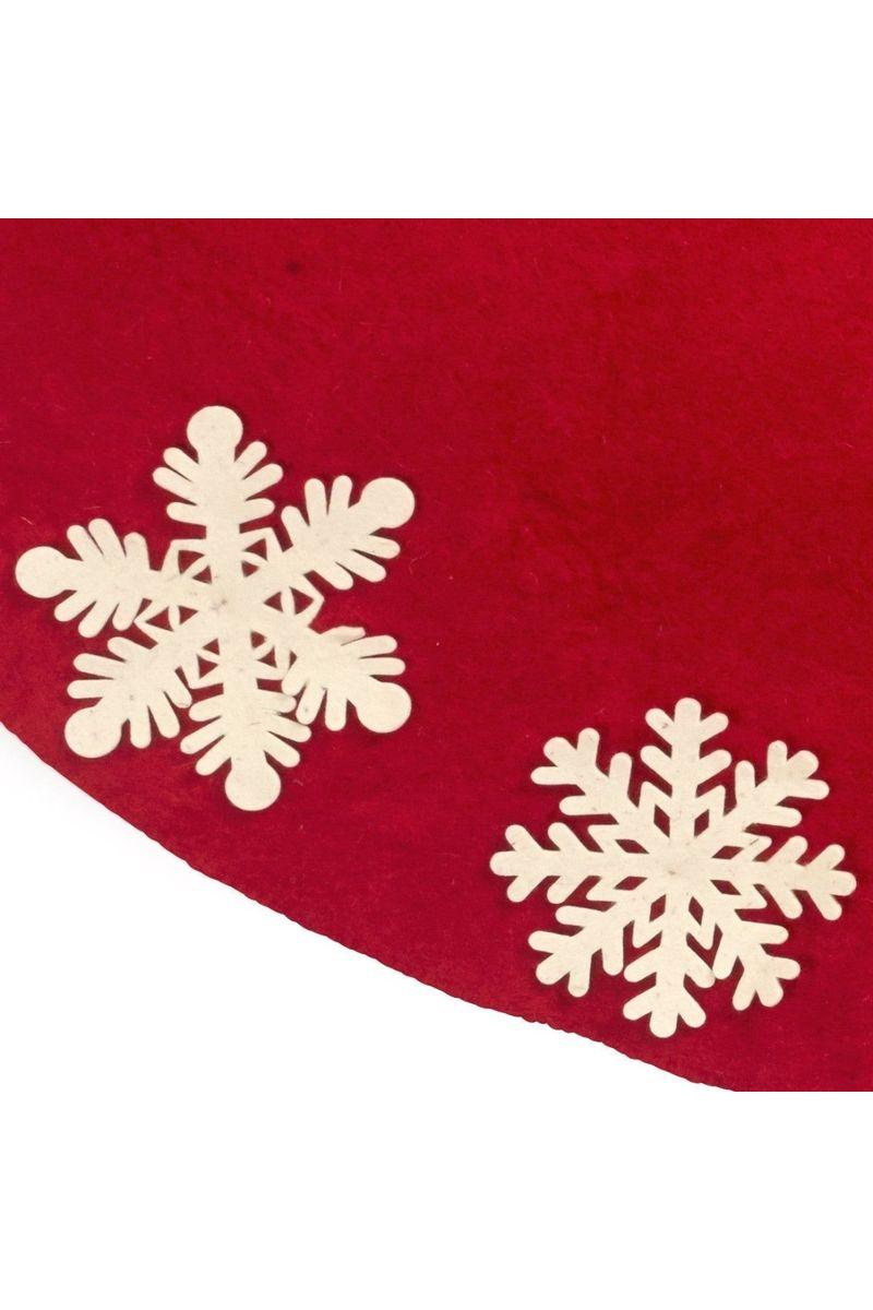 Shop For Red/Cream Tacked Snowflakes Christmas Tree Skirt at Michelle's aDOORable Creations