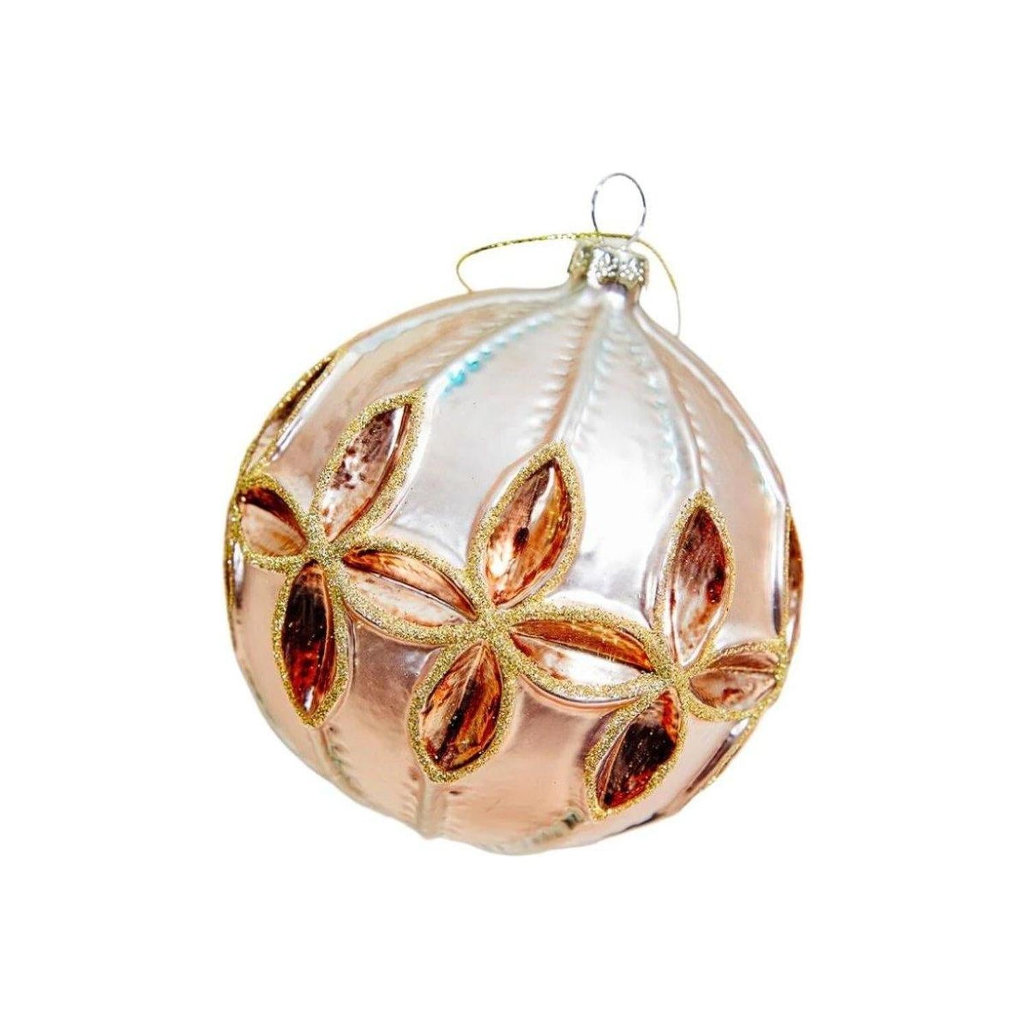 Shop For Reflector Pattern Champagne and Gold Glass Ornaments