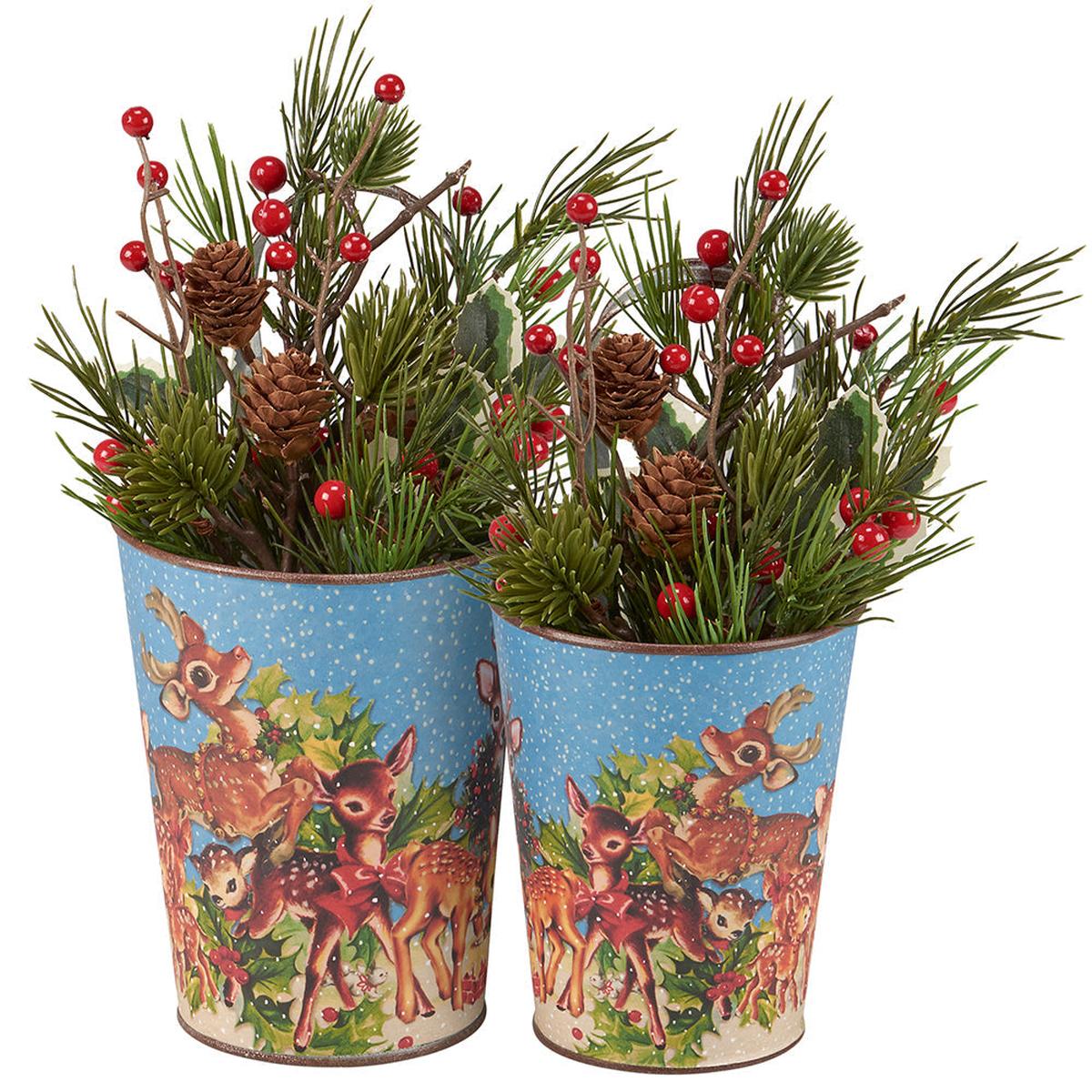 Shop For Retro Christmas Deer Wall Bucket Set