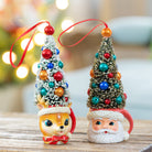 Shop For Retro Deer and Santa Mug Ornament, Set of 2