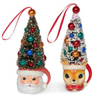 Shop For Retro Deer and Santa Mug Ornament, Set of 2