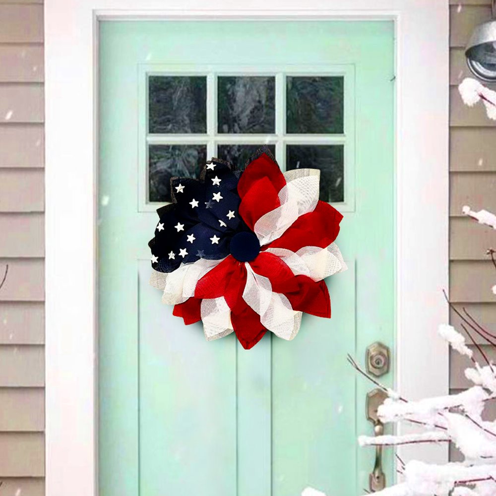 Shop For Rustic Burlap Patriotic 22" Wreath, American Flag Style