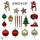 Shop For Rustic Christmas Ornament Bauble, 60 Piece Set