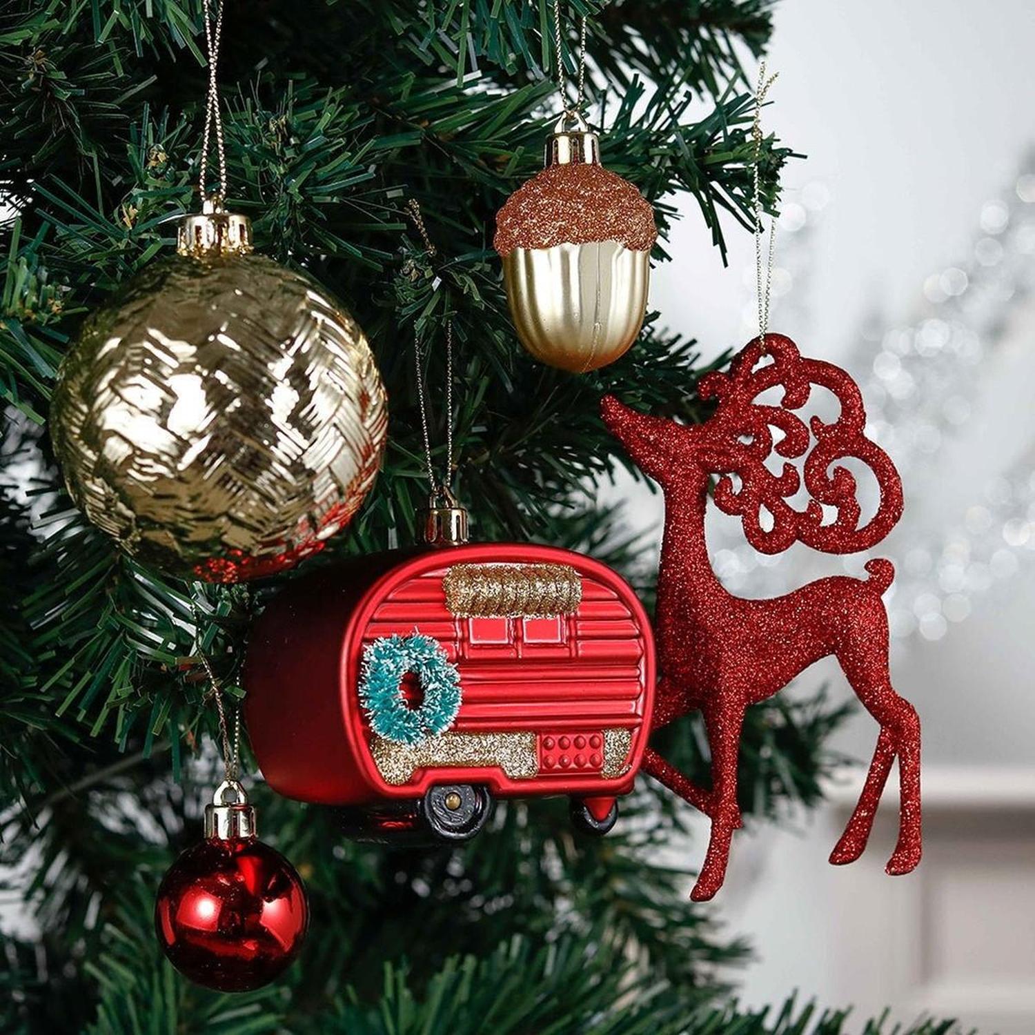 Rustic Christmas Ornament Bauble, 60 Piece Set