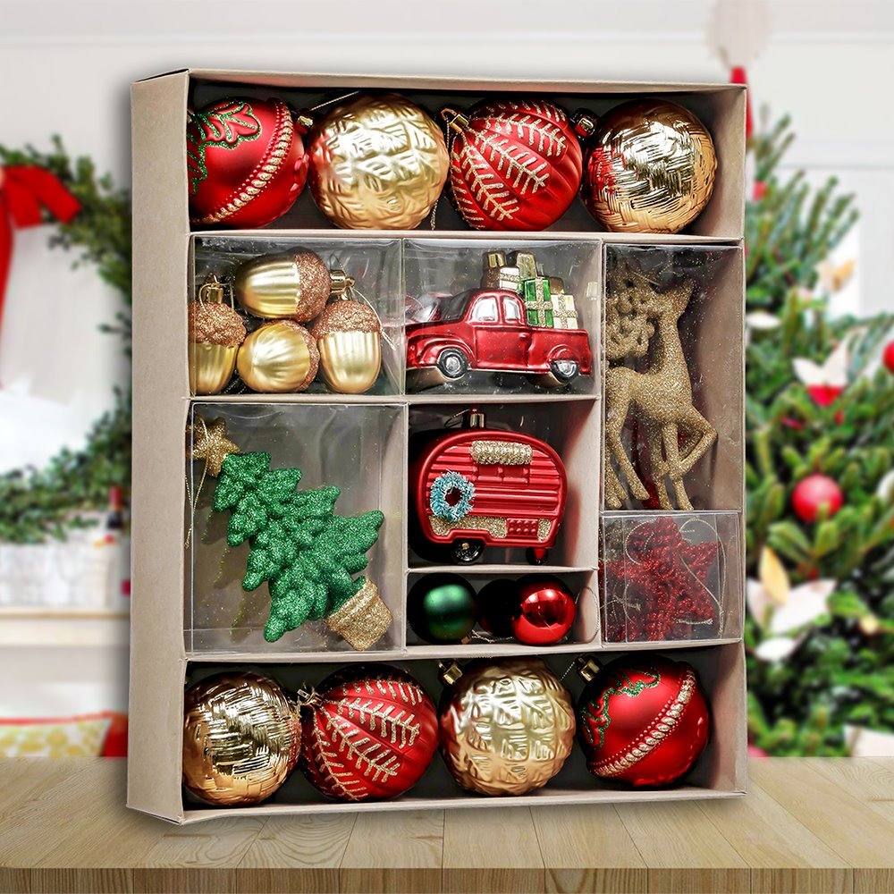 Shop For Rustic Christmas Ornament Bauble, 60 Piece Set