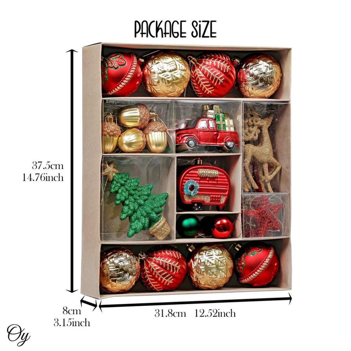 Shop For Rustic Christmas Ornament Bauble, 60 Piece Set