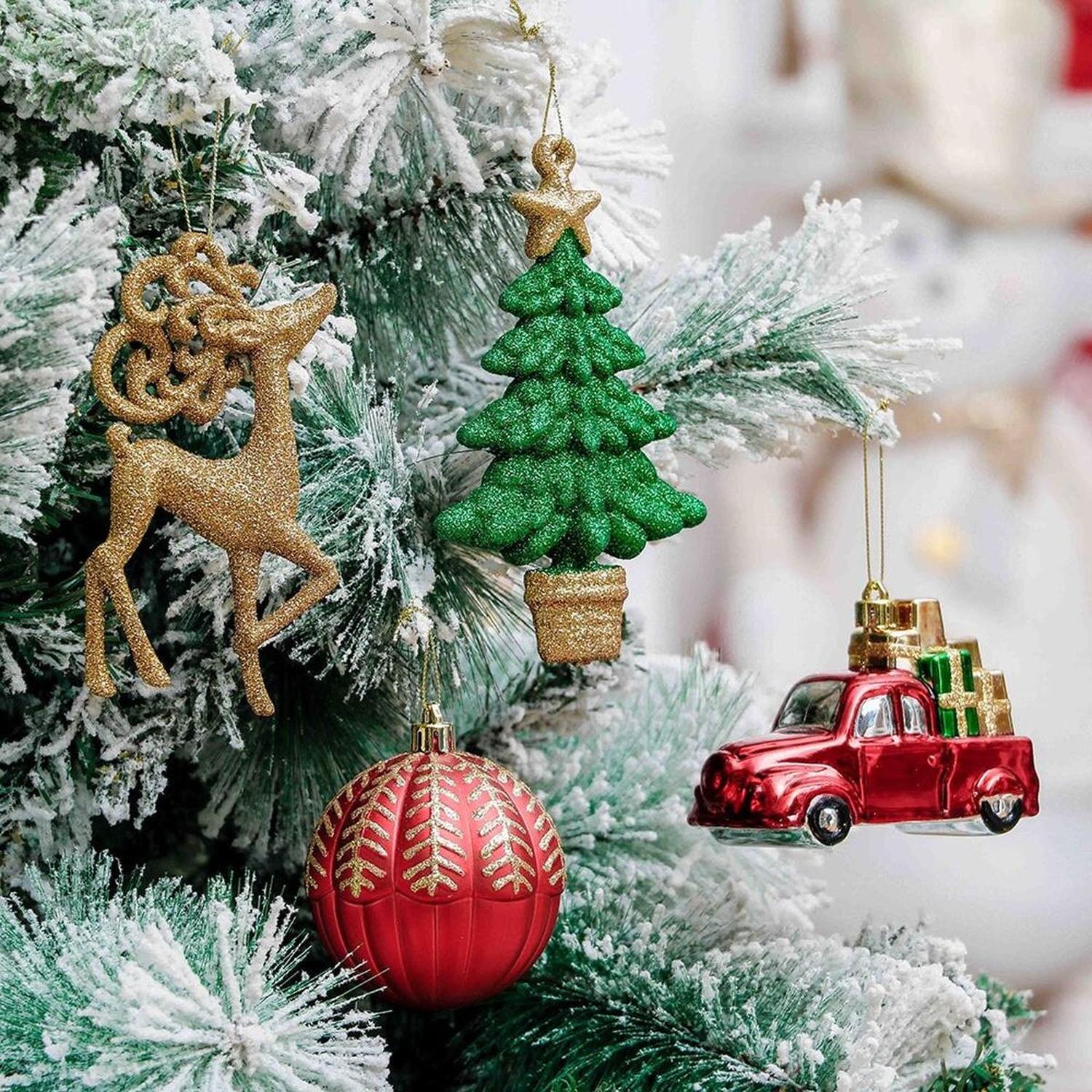 Rustic Christmas Ornament Bauble, 60 Piece Set