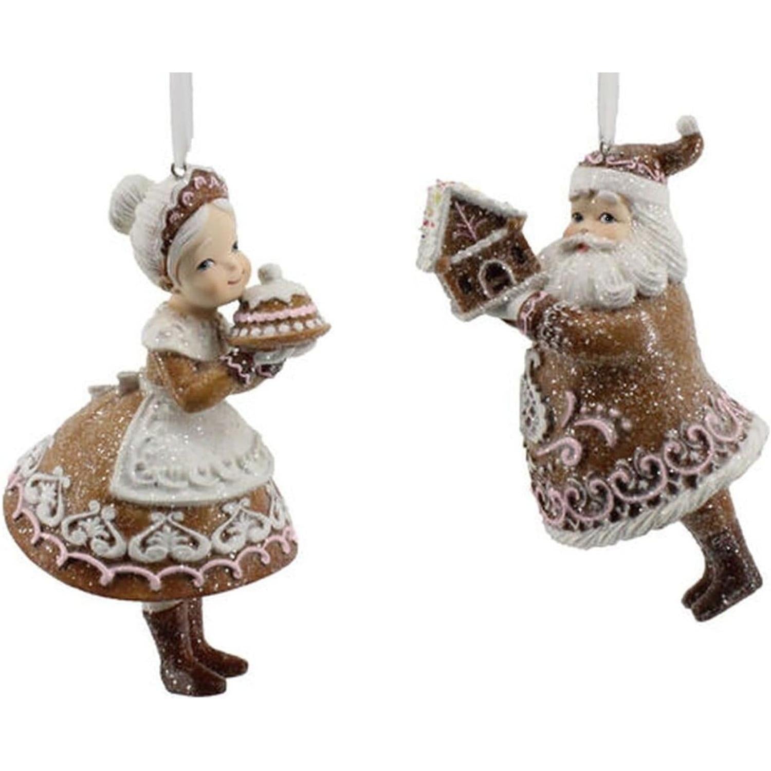 Santa and Mrs. Claus Gingerbread Ornaments