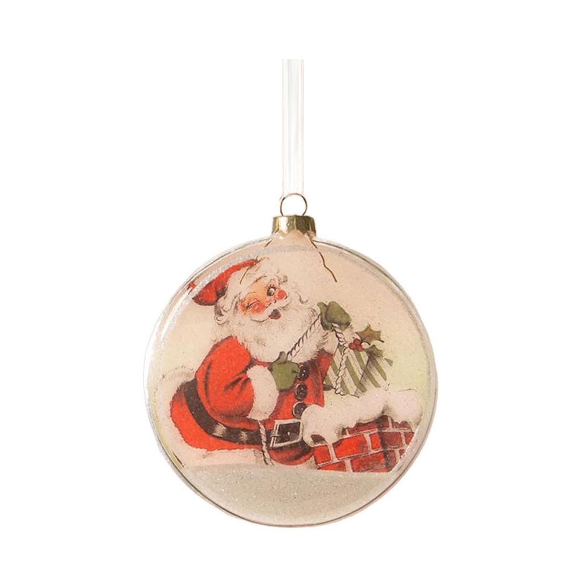 Shop For Santa Glass Disk Ornament