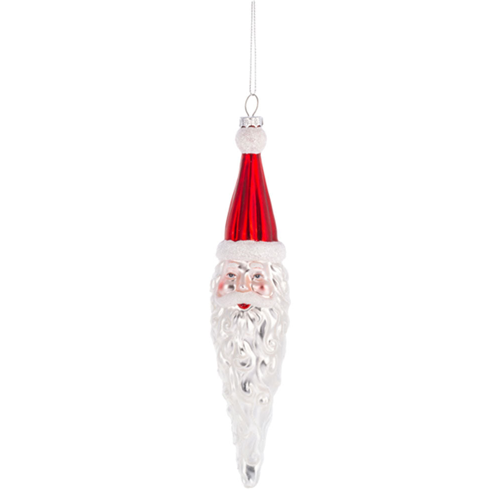 Shop For Santa Icicle Blown Glass Ornaments, Set of 4