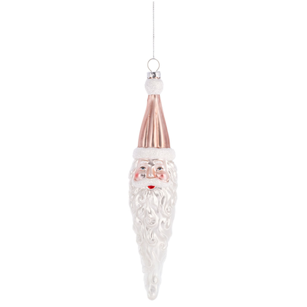 Shop For Santa Icicle Blown Glass Ornaments, Set of 4