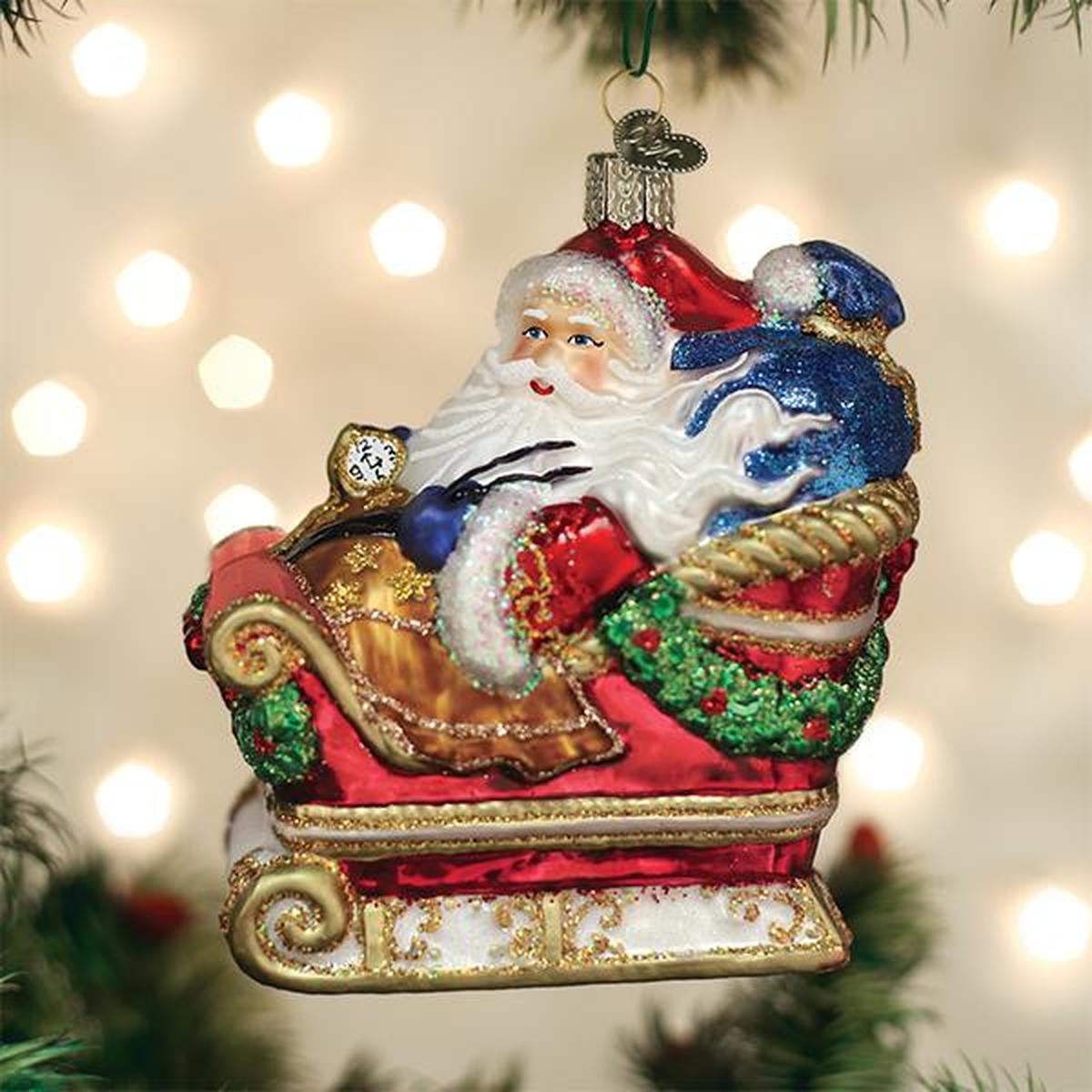 Shop For Santa In Sleigh Ornament