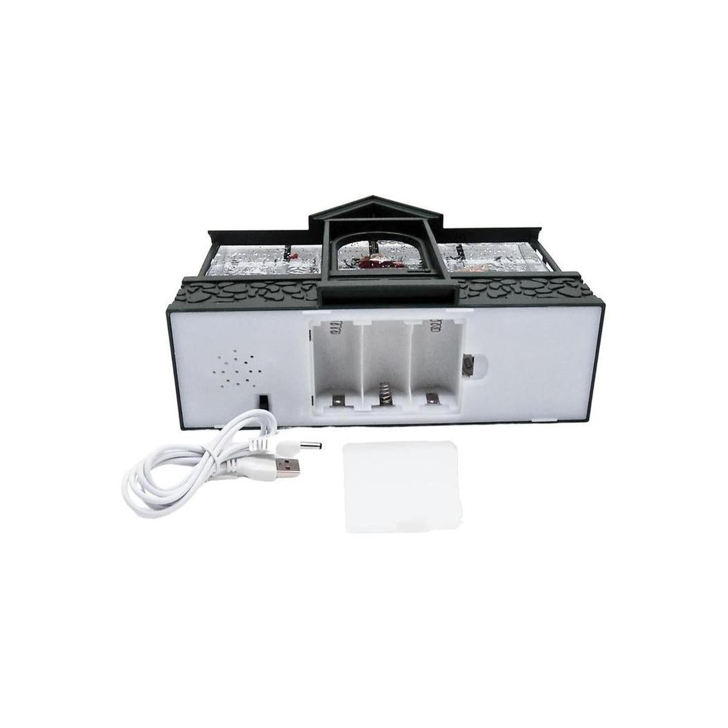 Santa With Reindeer Lighted Water Greenhouse Lantern