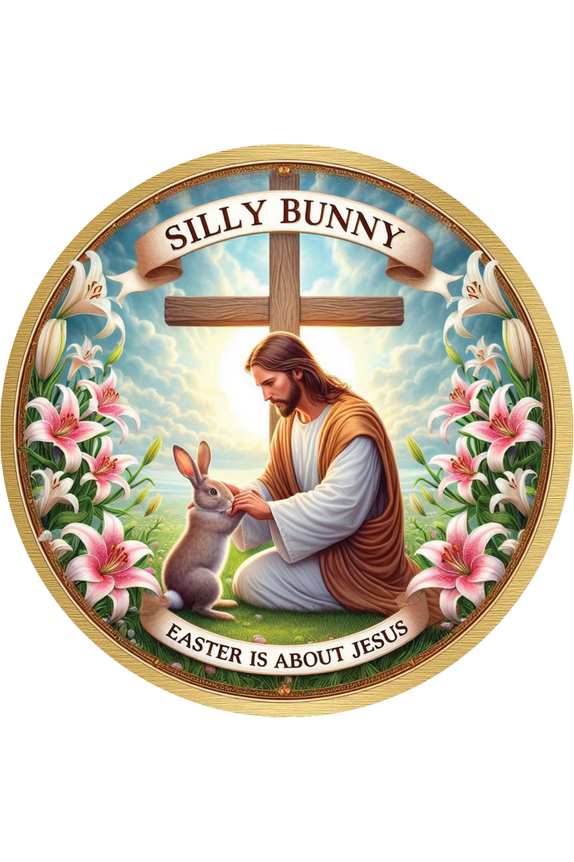 Shop For Silly Bunny Easter Is For Jesus Round Sign