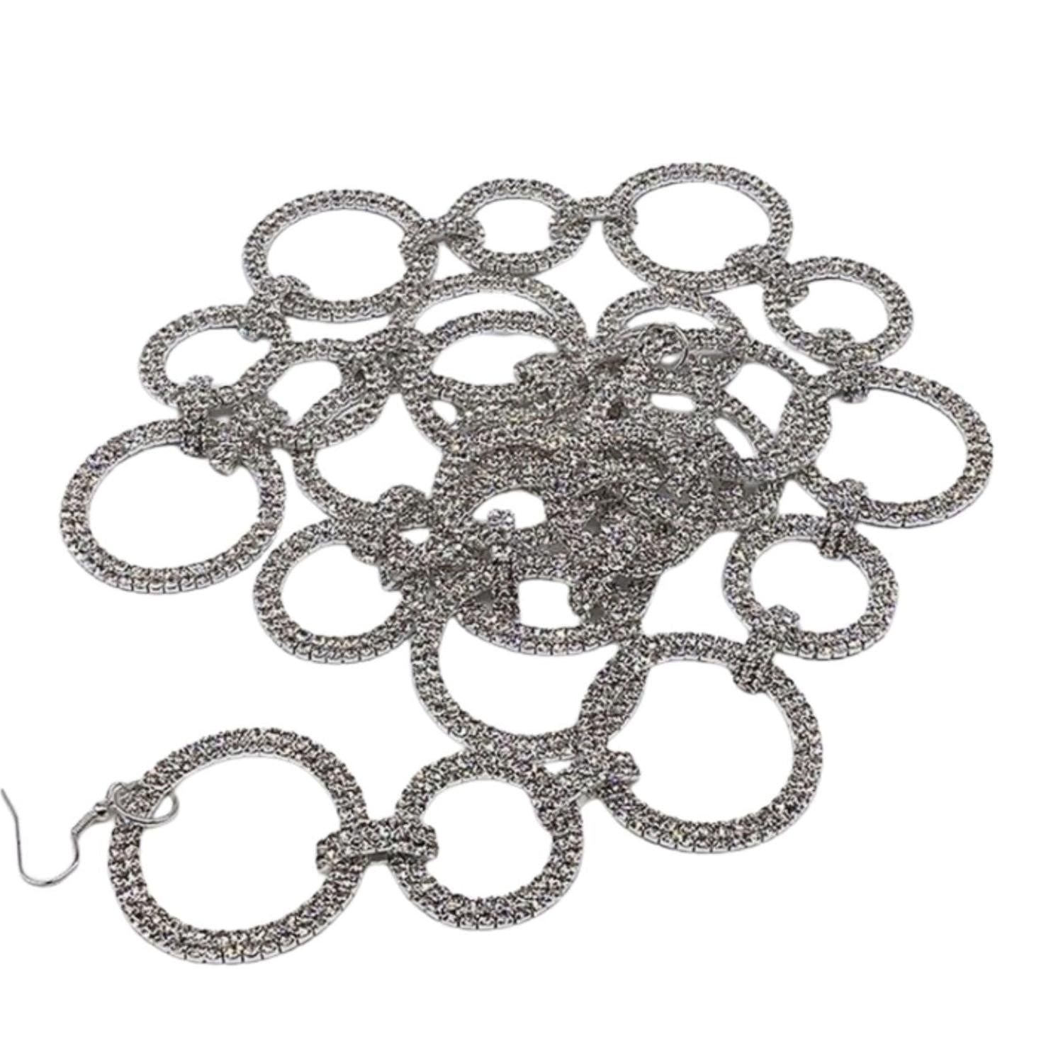 Silver Crystal Circle Christmas Garland, 36"