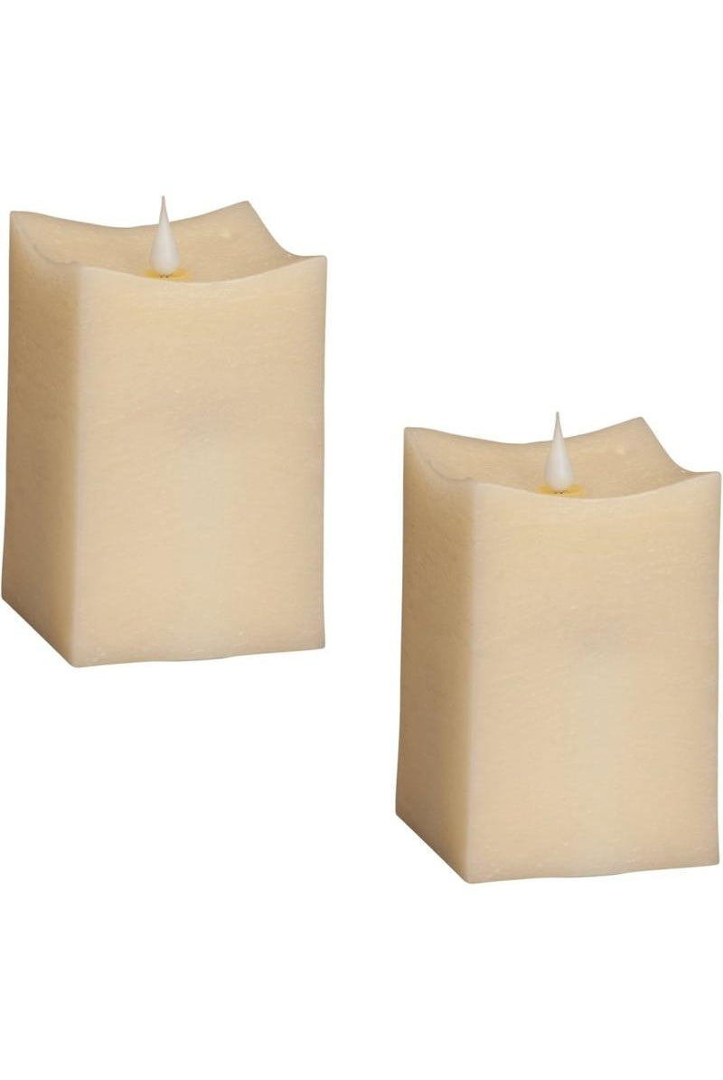 Shop For Simplux LED Squared Candle with Moving Flame and Remote (Set of 2) 62780DS