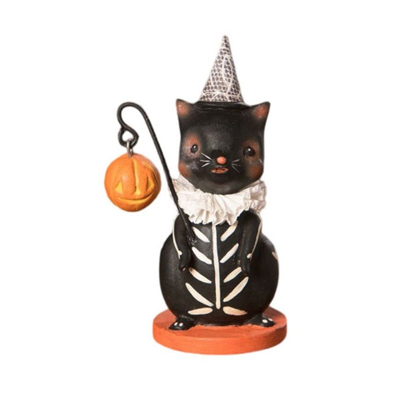 Shop For Skeleton Cat with Lantern by Bethany Lowe Designs