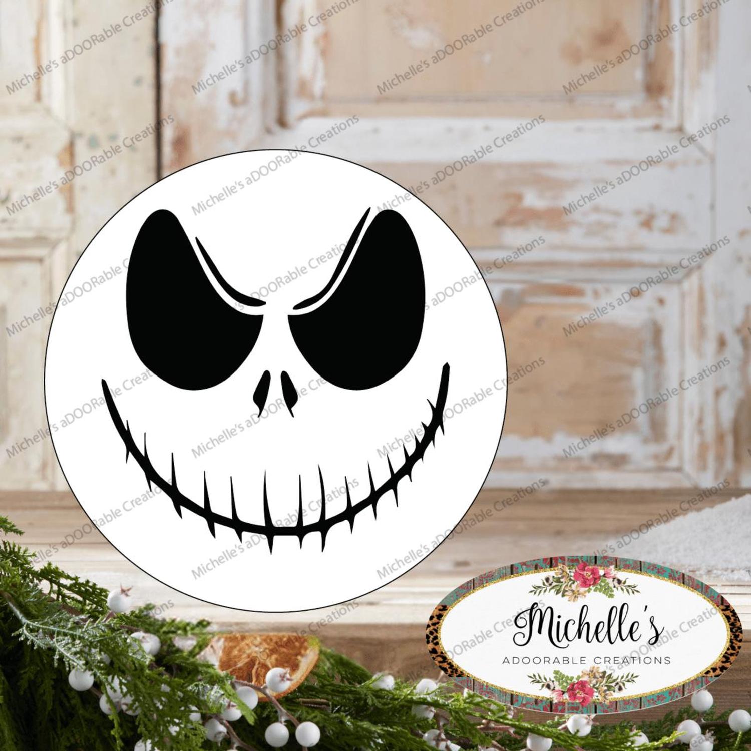 Skeleton Face Halloween Sign