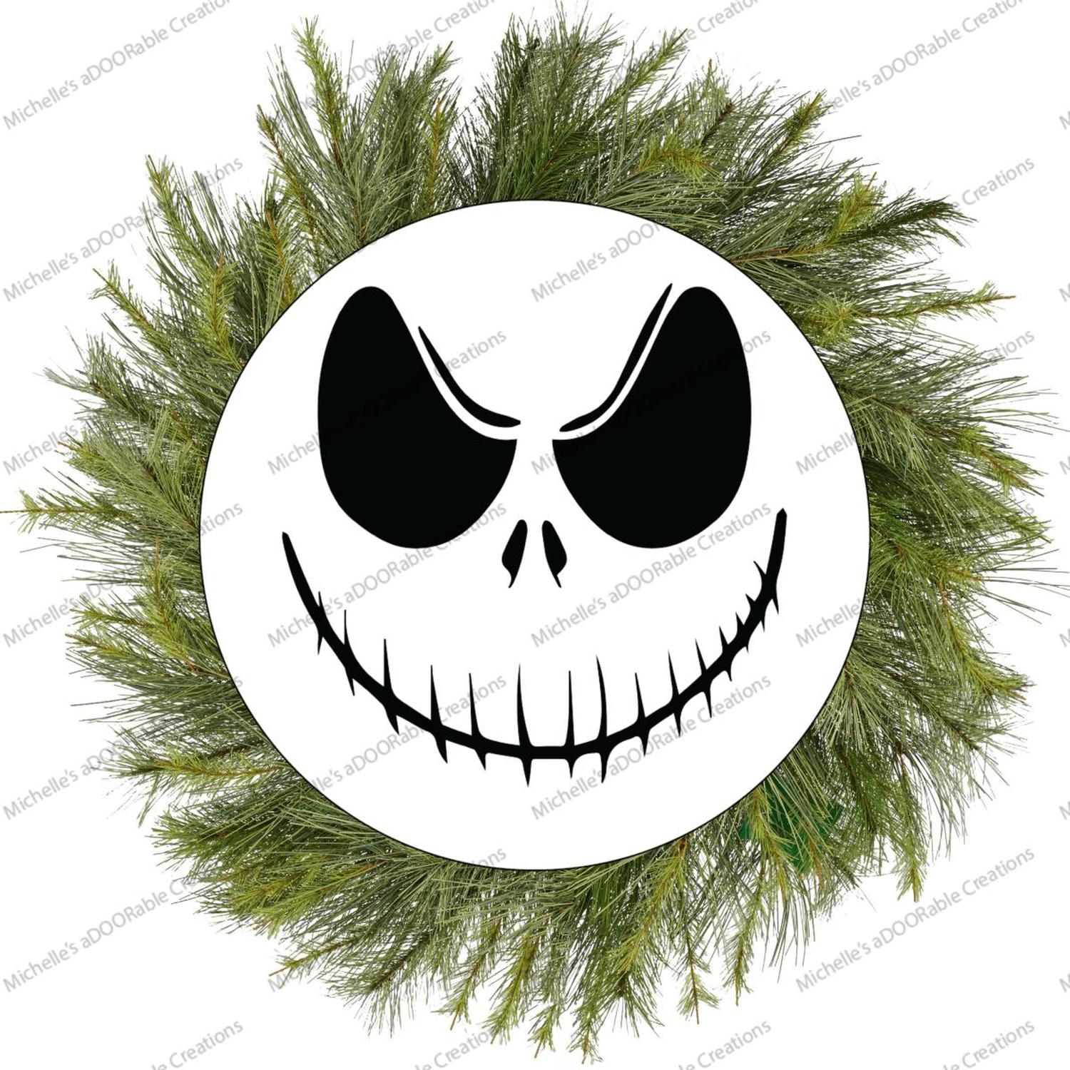Skeleton Face Halloween Sign