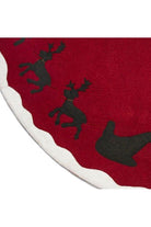 Shop For Sleigh and Reindeer Red Christmas Tree Skirt at Michelle's aDOORable Creations