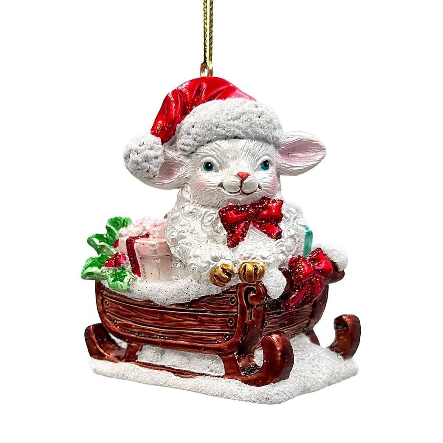 Sleigh-Borne Animal Ornaments, Set of 5
