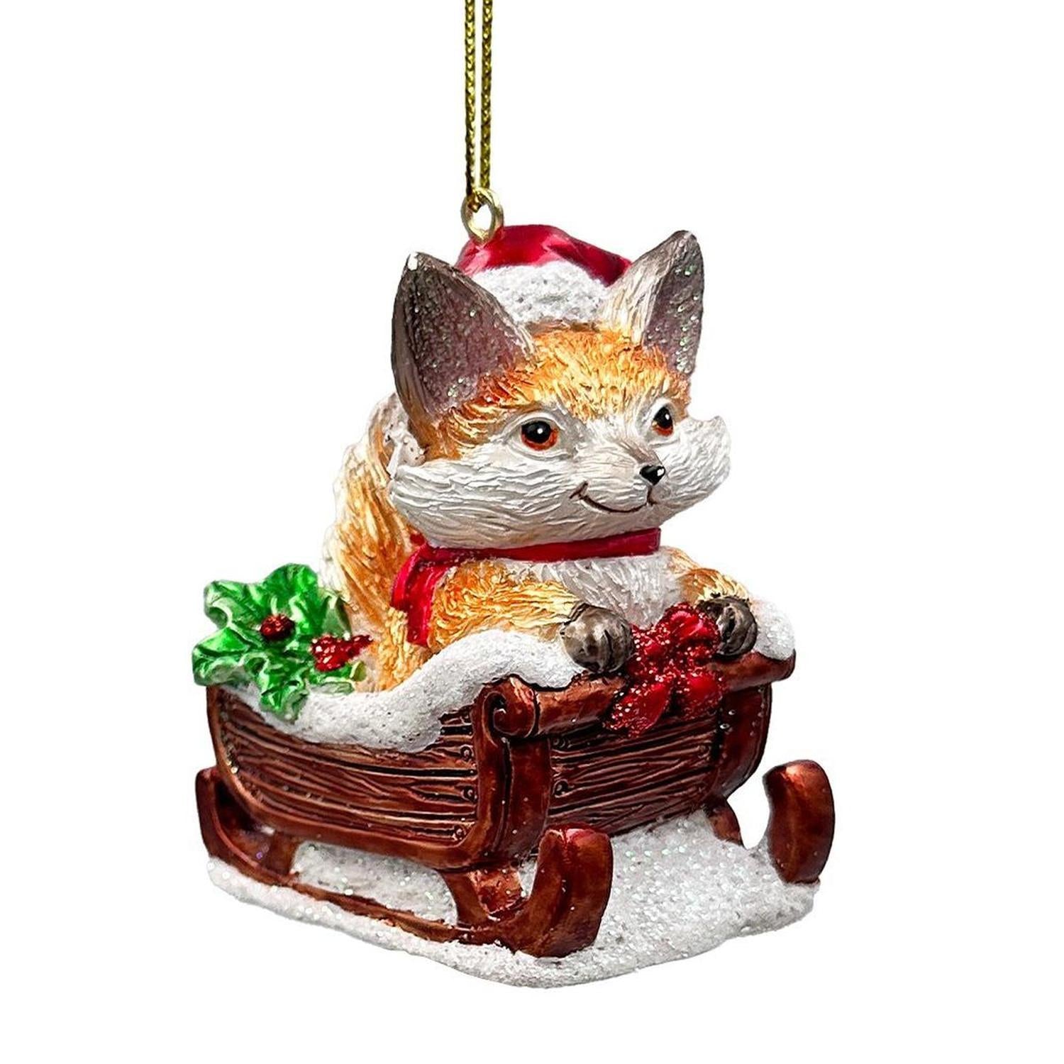 Sleigh-Borne Animal Ornaments, Set of 5