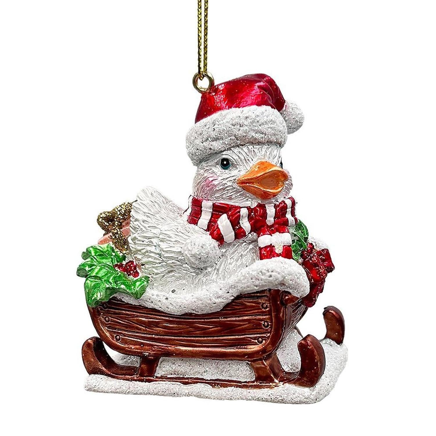 Sleigh-Borne Animal Ornaments, Set of 5