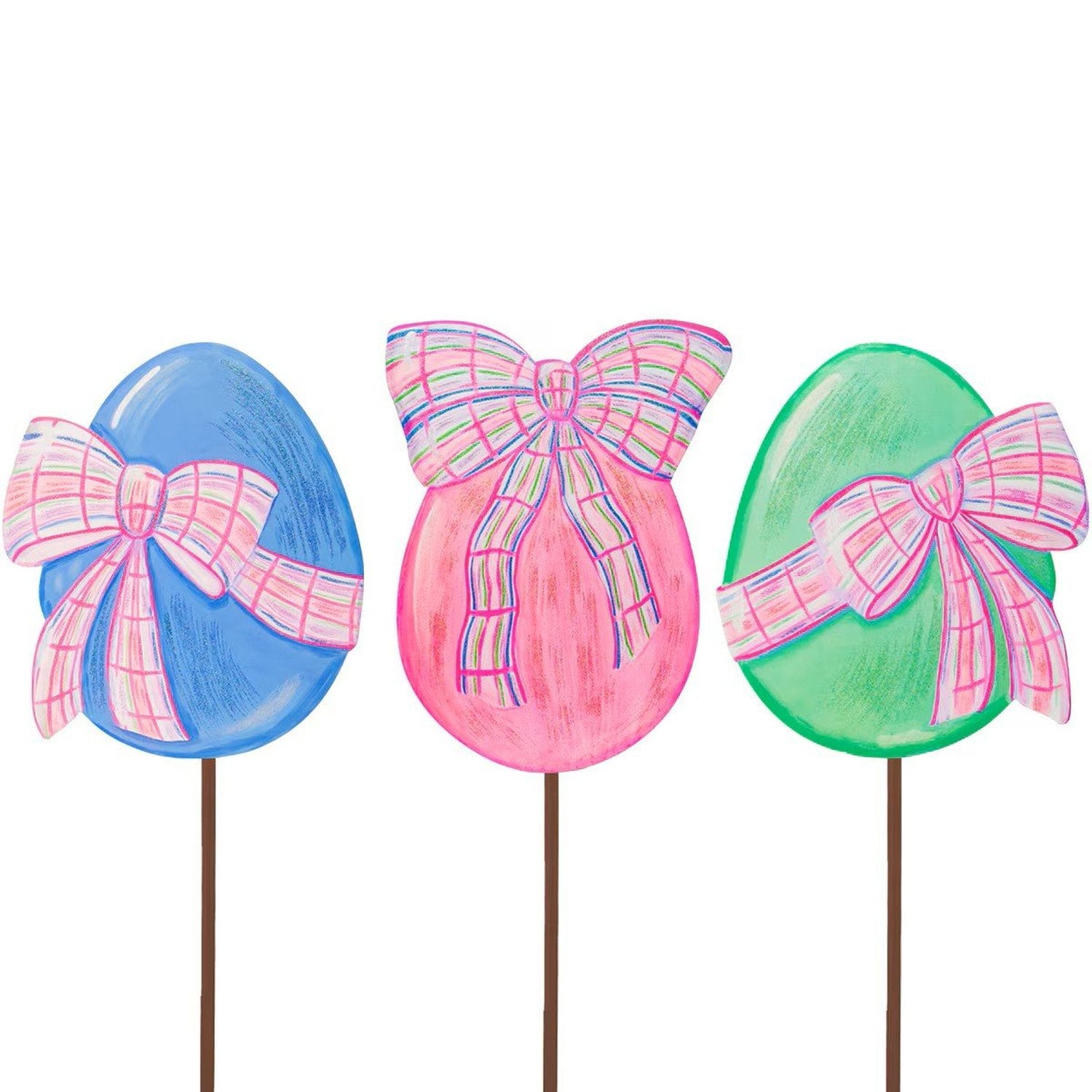 Shop For Small Eggs with Plaid Bows (Set of 3)