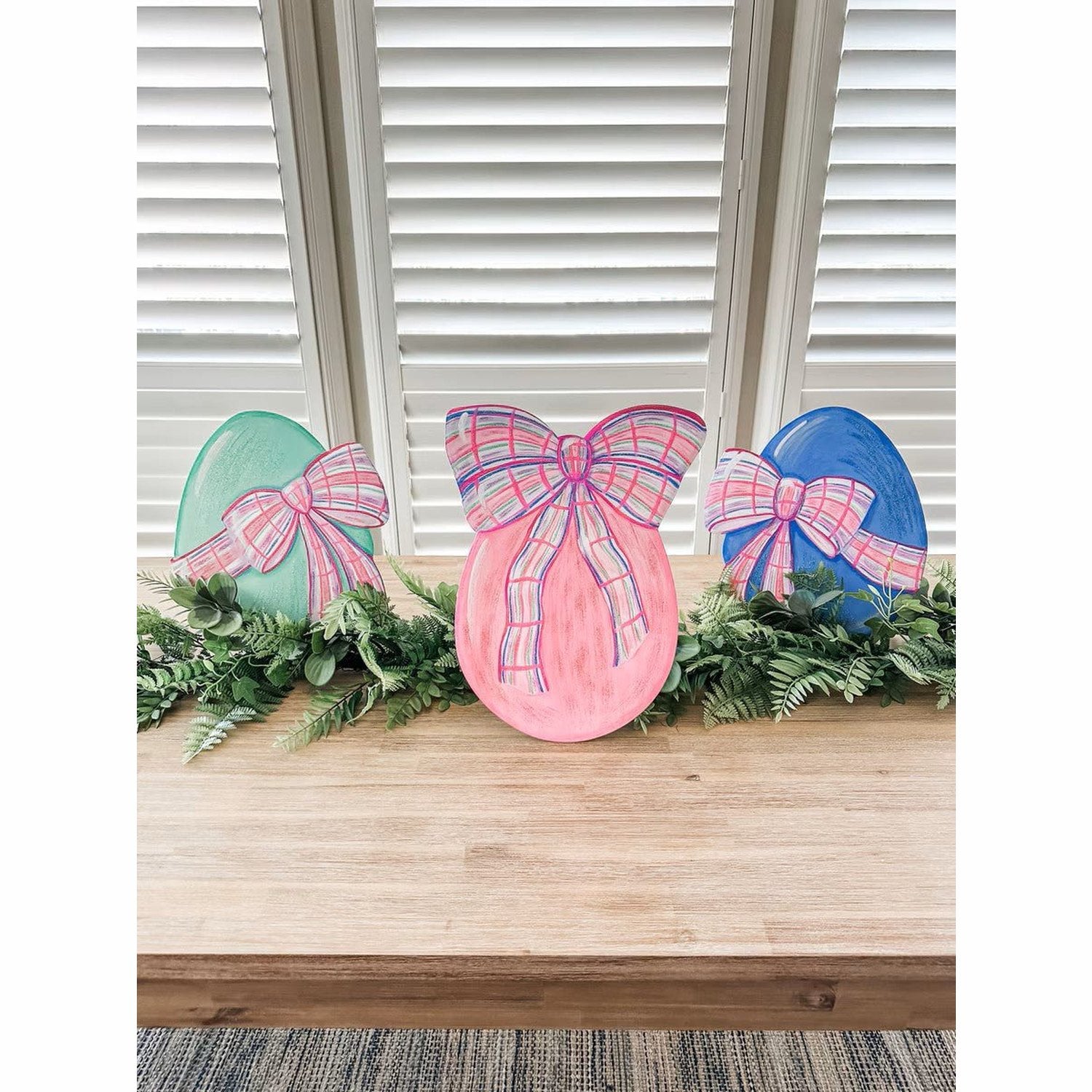 Shop For Small Eggs with Plaid Bows (Set of 3)