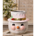 Small Pastel Holly Hat Snowman Bucket