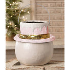 Small Pastel Holly Hat Snowman Bucket