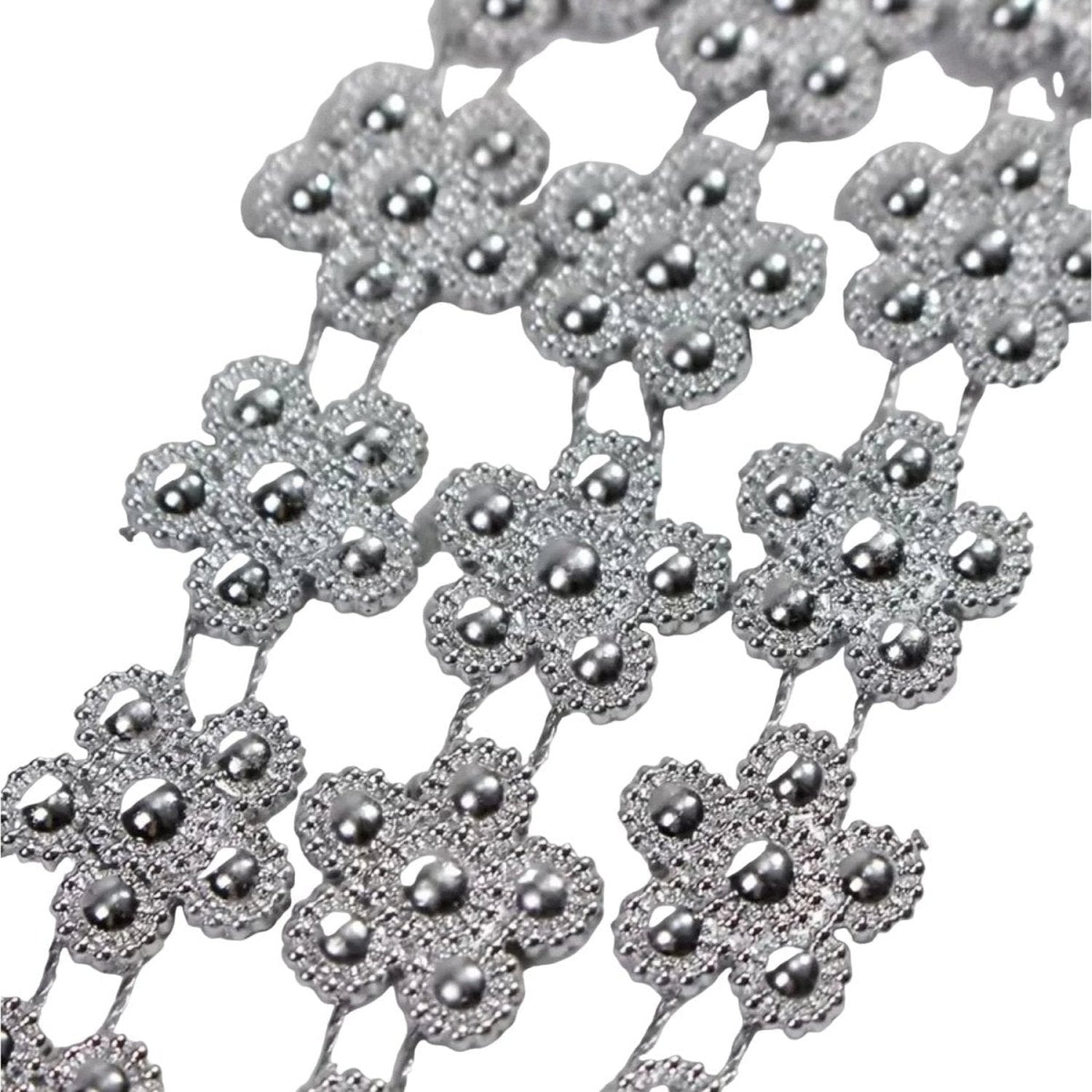 Shop For Snowflake Flower Rhinestone Bling Jewels: Silver (10 Yards)