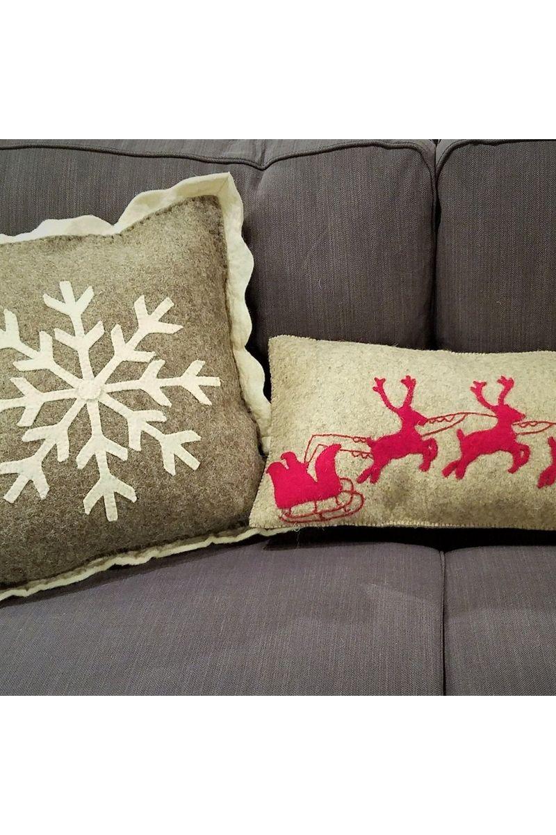 Shop For Snowflake Gray Christmas Pillow at Michelle's aDOORable Creations