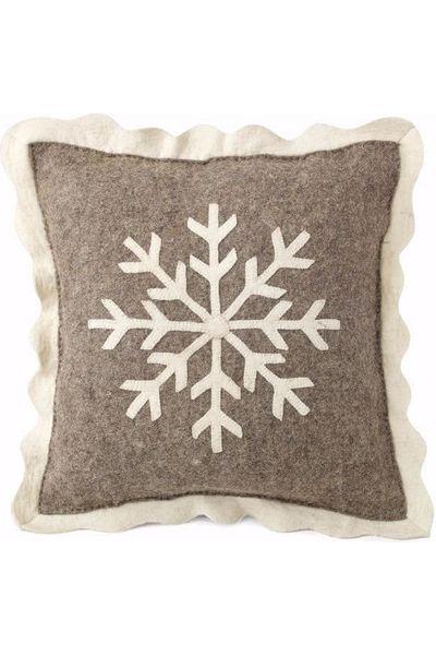 Shop For Snowflake Gray Christmas Pillow at Michelle's aDOORable Creations