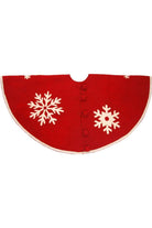 Shop For Snowflakes on Red Felt Christmas Tree Skirt at Michelle's aDOORable Creations