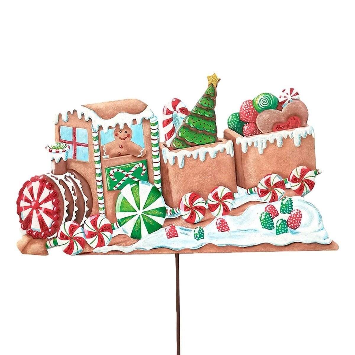 Shop For Snowy Gingerbread Train (Stake/Hanger/Easel)
