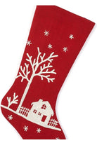 Shop For Snowy Village Embroidered Red Stocking at Michelle's aDOORable Creations