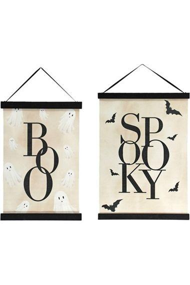 Shop For Spooky & Boo Canvas Wall Hanging Set at Michelle's aDOORable Creations