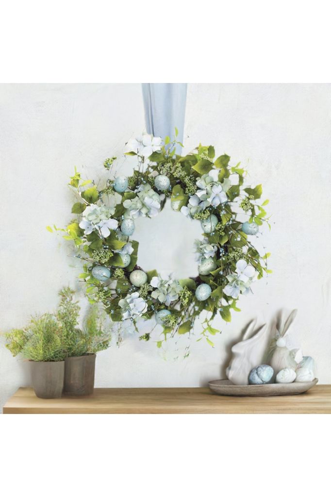 Shop For Spring Egg Floral Wreath 22"D at Michelle's aDOORable Creations