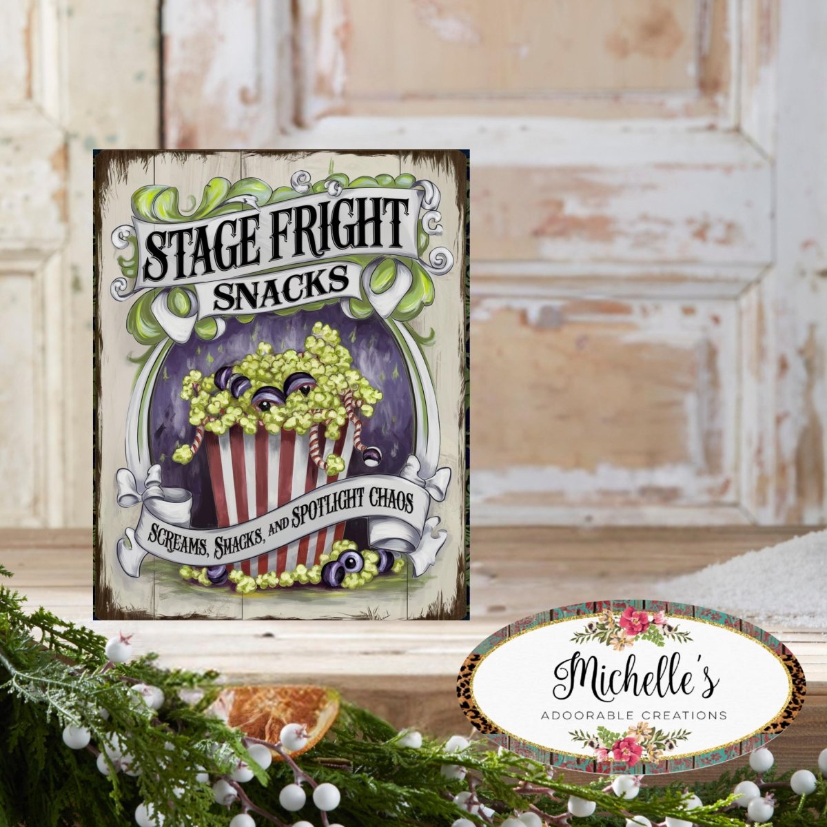 Shop For Stage Fright Snacks Halloween Sign