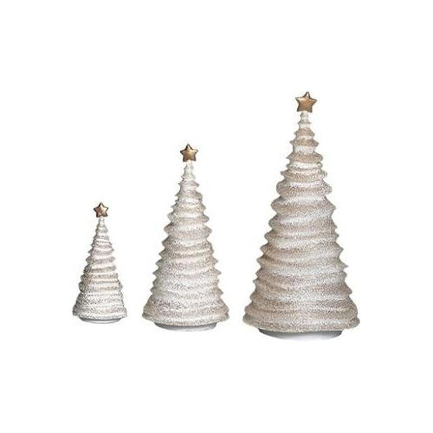 Star Topped Glitter Frosted Christmas Trees