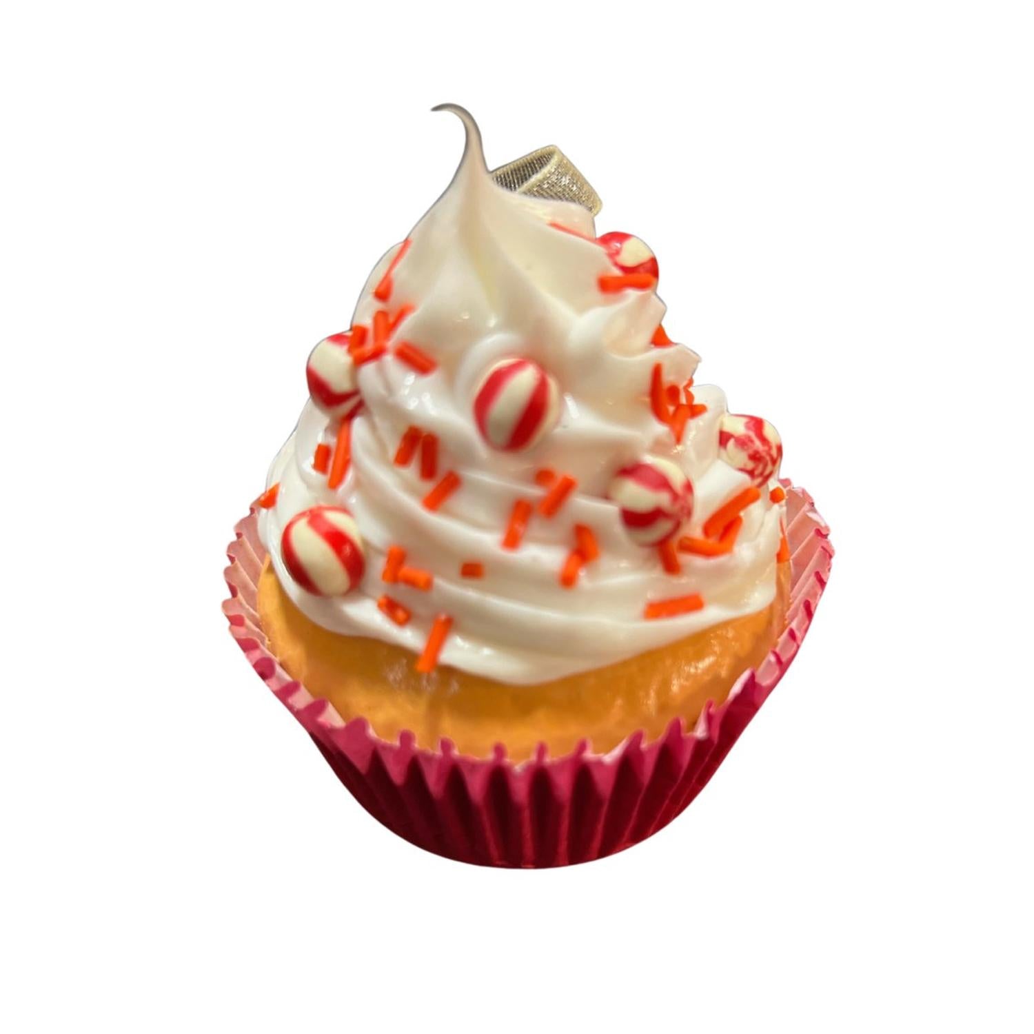 Sweet Cupcake With Candy Ornaments